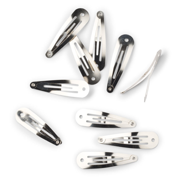 LindeHobby Clips Clic-clac, Plateados, 45x14 mm, 10 uds