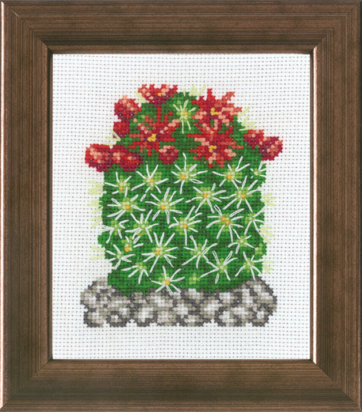 Kit de bordado Cactus con rojo R5380 10 x 12 cm