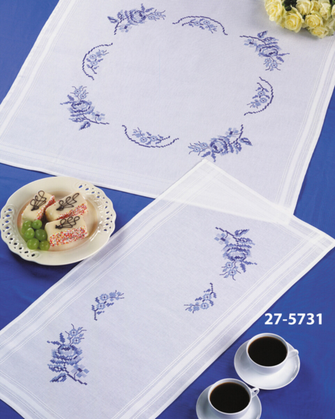 Kit de bordado Rosas azules xxx 80 x 80 cm