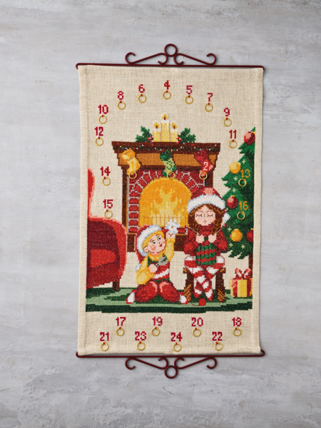 Kit de Bordado Niños junto a la chimenea 5135/40 40 x 62 cm