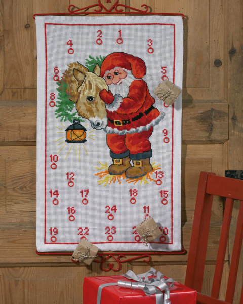 Kit de bordado Papá Noel c/caballo 5125/38 38 x 62 cm
