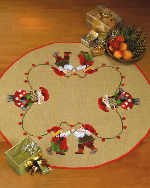 Kit de bordado Pareja de duendes danzantes Ø 125 cm