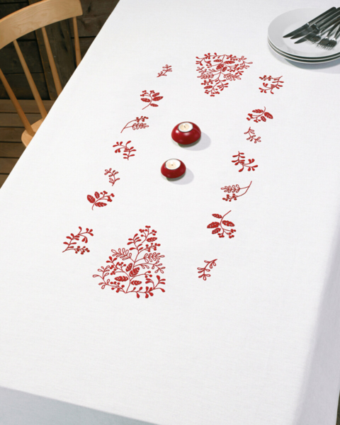 Kit de bordado Ramas rojas 140 x 250 cm