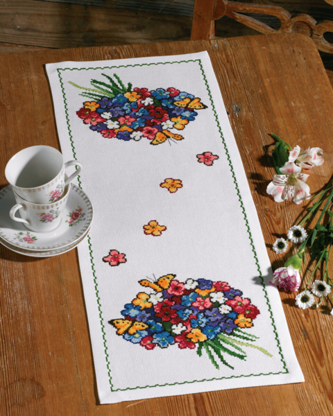 Kit de Bordado Ramo de Flores 23 x 60 cm