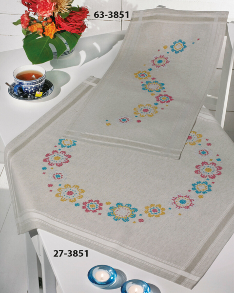 Kit de bordado Flores alegres XXX 40 x 80 cm