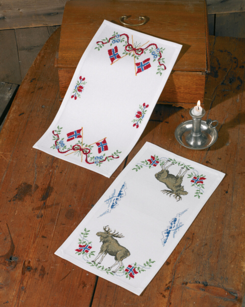 Kit de Bordado Saludo de Noruega Bandera 25 x 48 cm