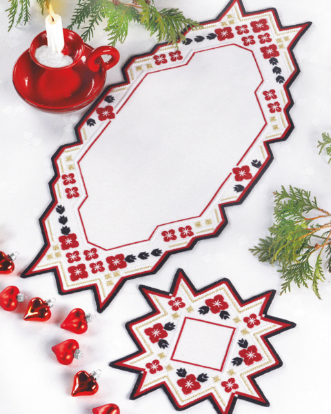 Kit de bordado punto largo negro 28 x 60 cm