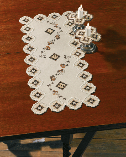 Kit de Bordado Hardanger en beige 29 x 65 cm