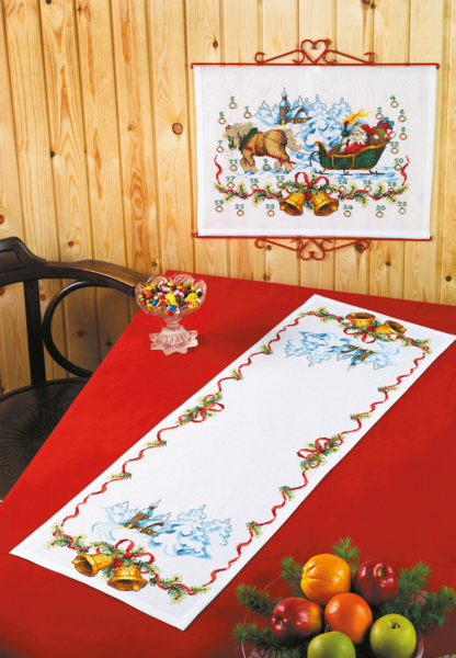 Kit de bordado Campanas/iglesia 35x101cm