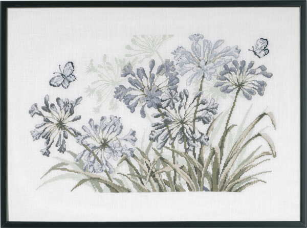 Kit de bordado Agapanthus gris R5632 58 x 42 cm