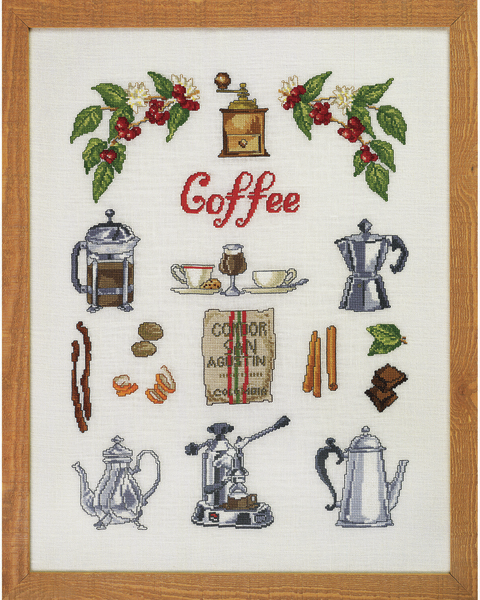 Kit de bordado Coffee time 40 x 52 cm