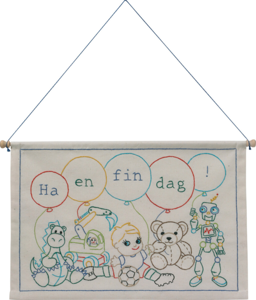 Kit de bordado Que tengas un buen día chico 27 x 40 cm