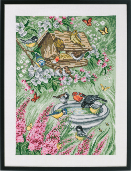 Kit de bordado Pájaros en el jardín 45x59 cm