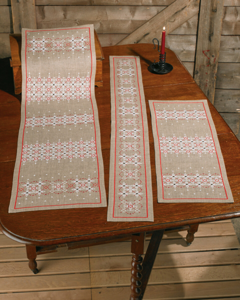 Kit de Bordado Bordes en Lino 36 x 123 cm