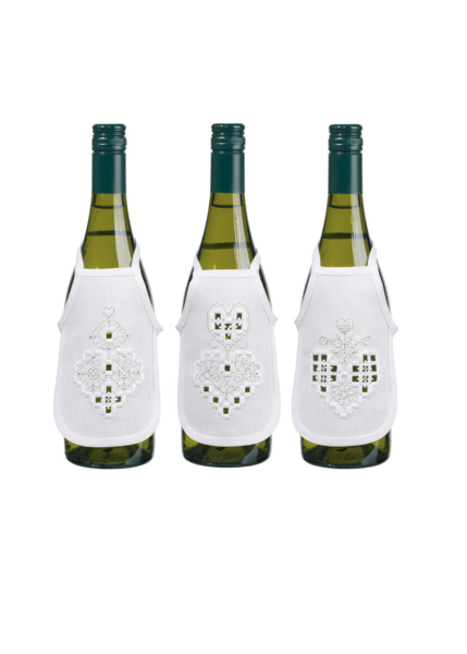 Kit de bordado Hardanger corazón plata 10 x 15 cm