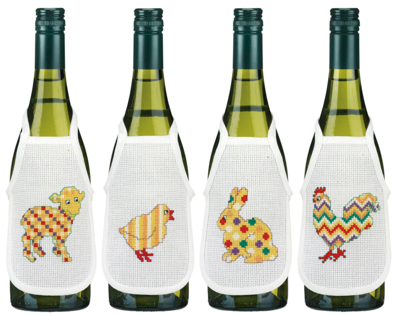 Kit de bordado Pascua a cuadros 10 x 15 cm