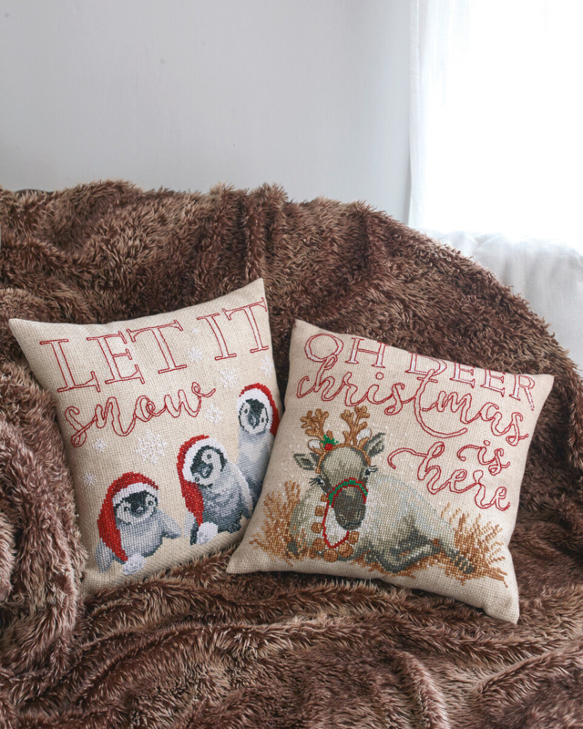 Kit de bordado Let it snow 40 x 40 cm