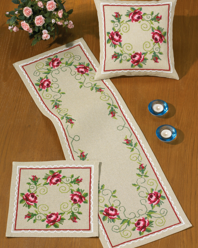 Kit de Bordado Rosas 33 x 33 cm