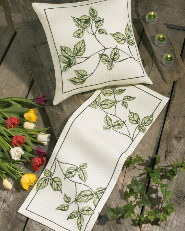 Kit de bordado Rama camino de mesa 39 x 39 cm