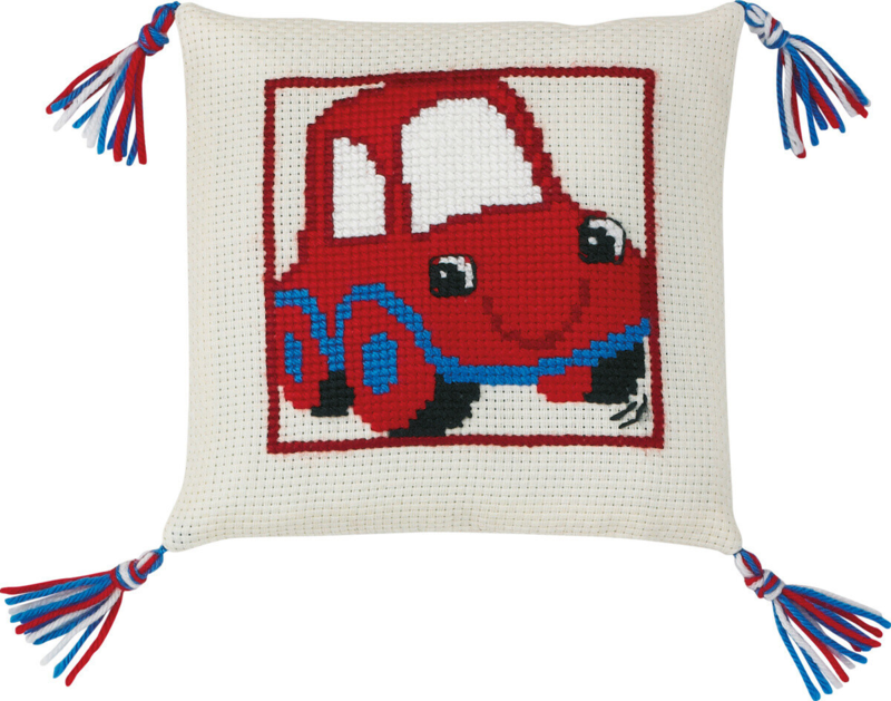 Kit de bordado El coche rojo 28 x 28 cm