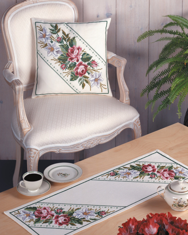 Kit de bordado Flores 40 x 40 cm