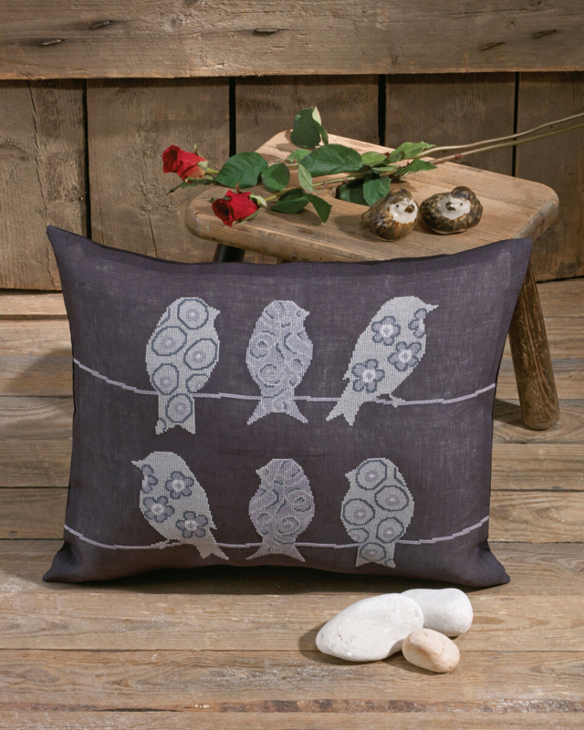 Kit de bordado Pájaros en Aida 50x40 cm