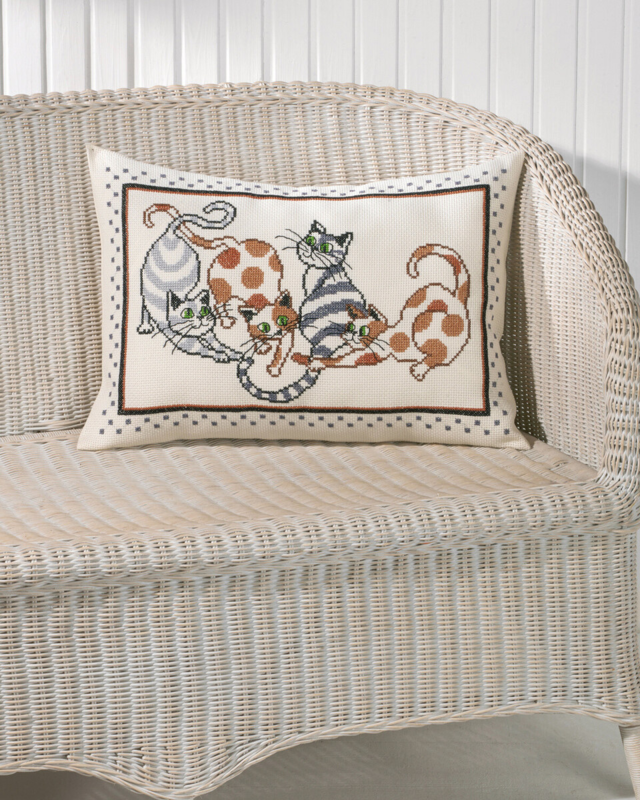 Kit de bordado Cojín de gato 58 x 40 cm