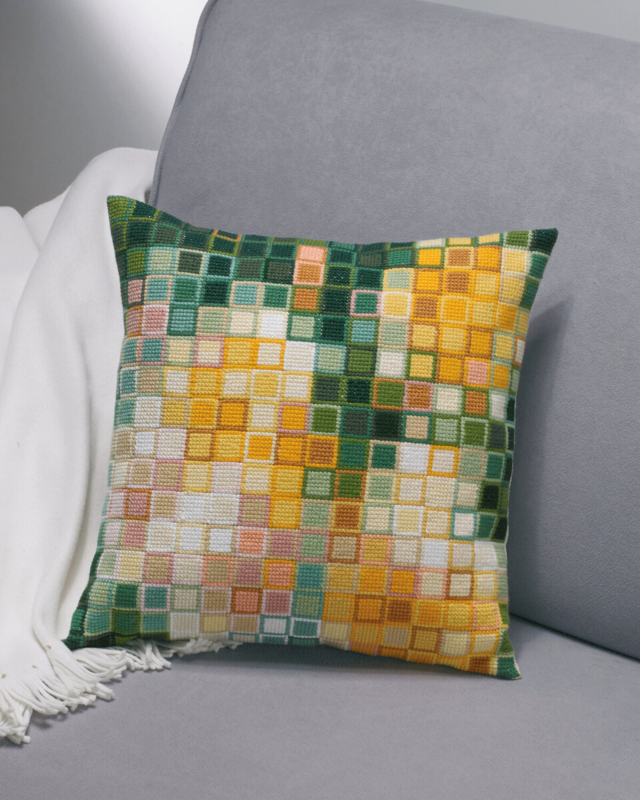 Kit de bordado Pixel rosas 38 x 38 cm