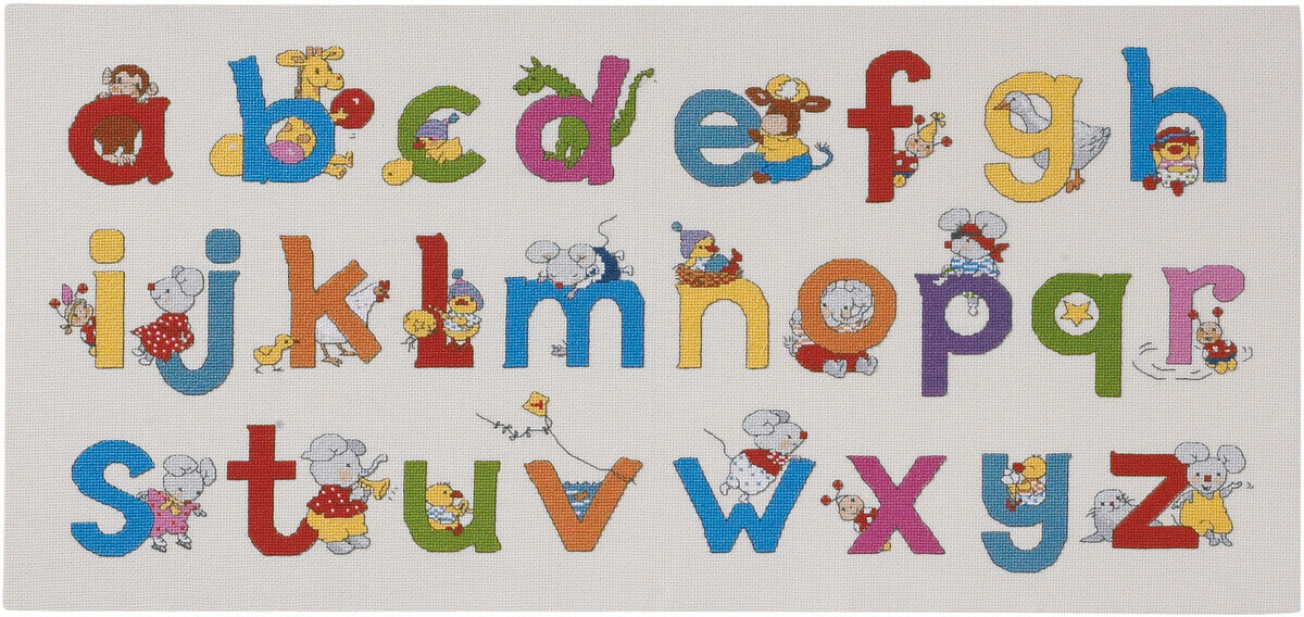 Kit de Bordado Happy Friends ABC R5391 30 x 65 cm