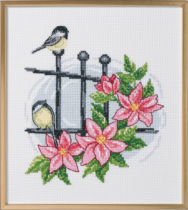 Kit de bordado Pájaros en la puerta R5721 33 x 37 cm