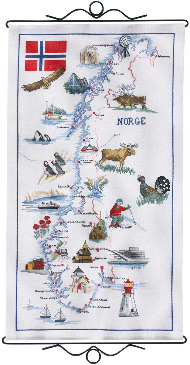 Kit de bordado Mapa de Noruega 32 x 57 cm B5123/32