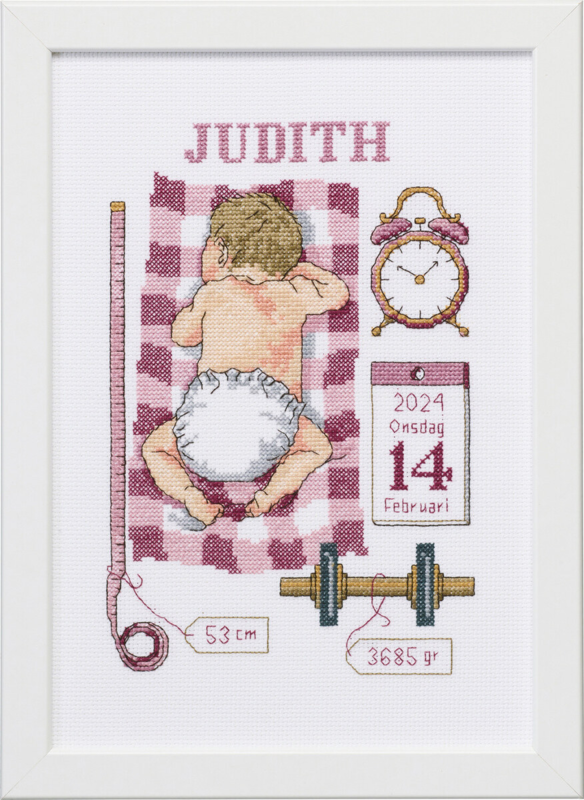 Kit de Bordado Recuerdo de Bautizo Judith 21 x 30 cm