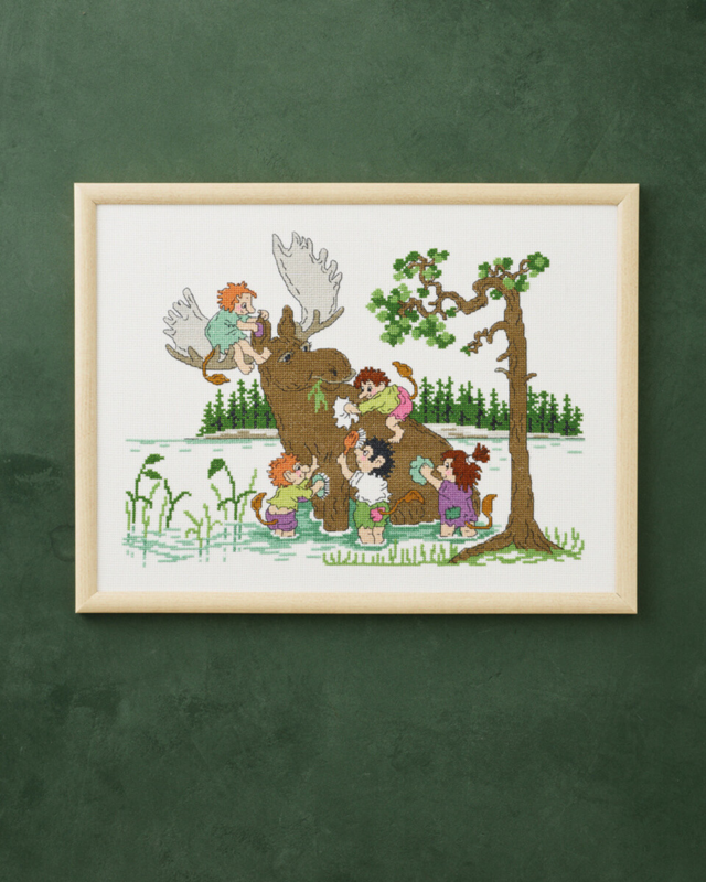 Kit de bordado, lavado de alce 40 x 30 cm