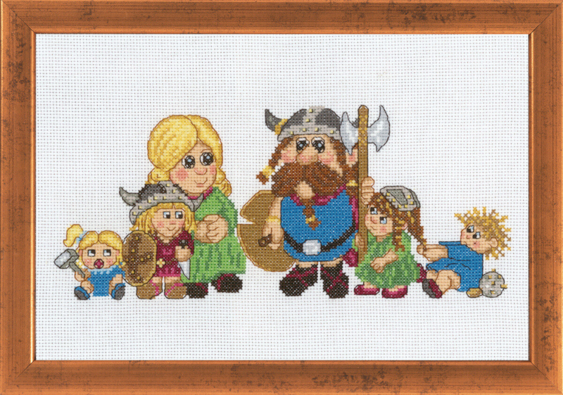 Kit de bordado Familia Vikinga 29 x 19 cm