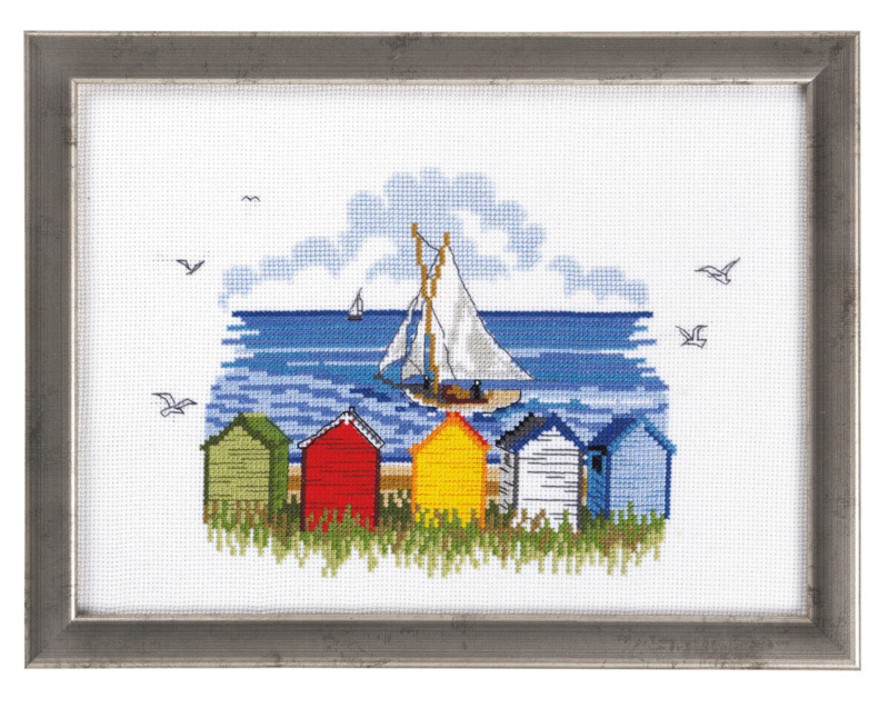 Kit de bordado Barcos de vela desde tierra 21 x 29 cm R5365