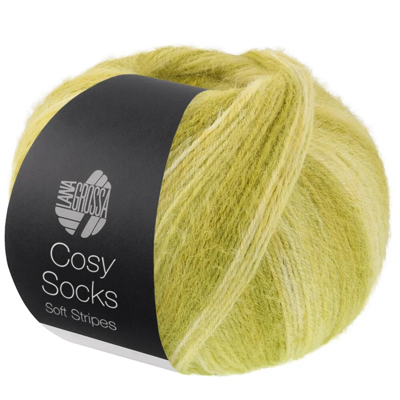 Lana Grossa Cosy Socks Soft Stripes 116 Lima/pistacho/oliva claro