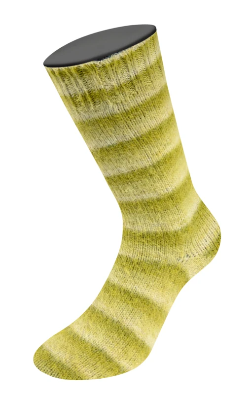 Lana Grossa Cosy Socks Soft Stripes 116 Lima/pistacho/oliva claro