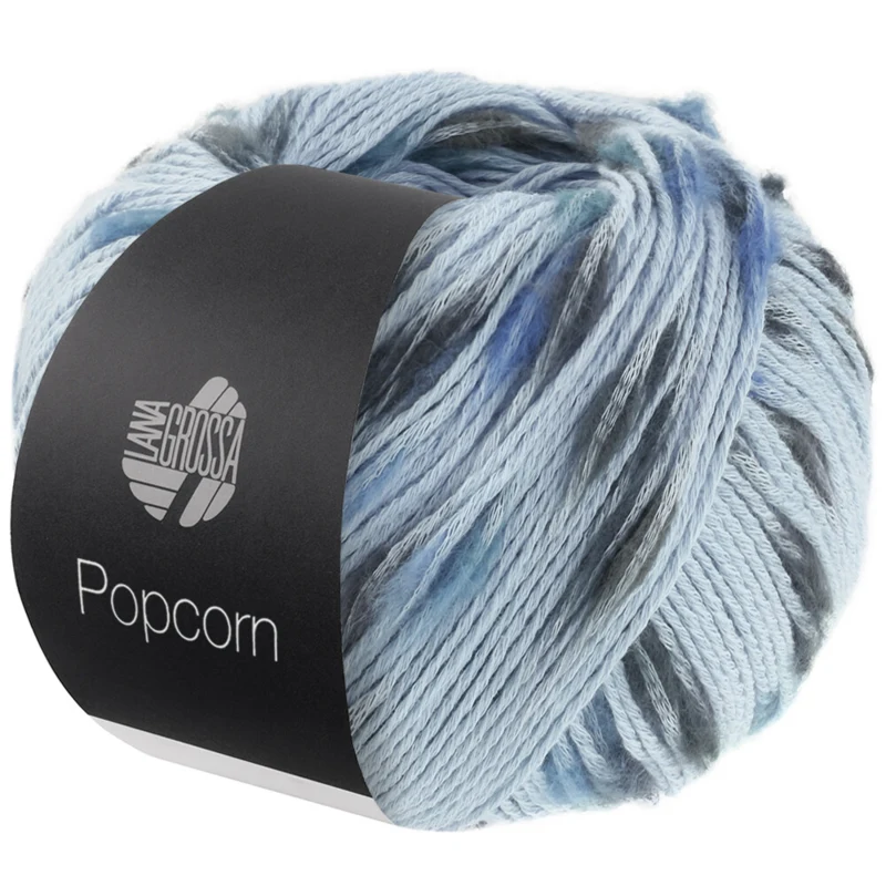 Lana Grossa Popcorn 06 Azul claro/petróleo/grafito