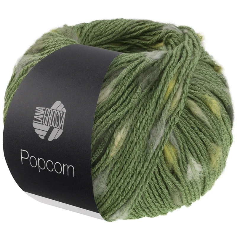 Lana Grossa Popcorn 15 Verde/blanco roto/beige/pistacho/gris oscuro