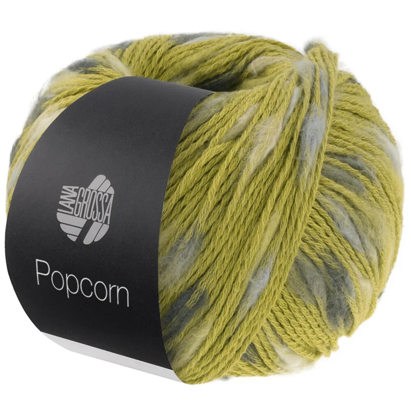 Lana Grossa Popcorn 14 Pistacho/beige claro/gris suave/gris oscuro