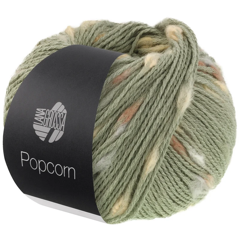 Lana Grossa Popcorn 13 Verde reseda/beige/camel/nougát