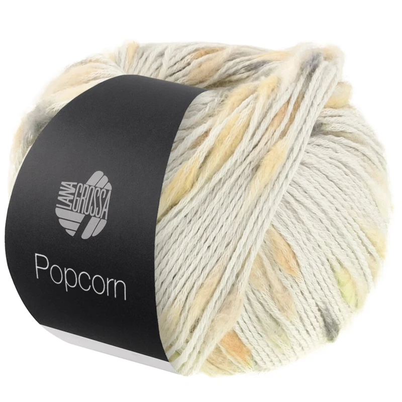 Lana Grossa Popcorn 10 Gris plata/beige/gris/gris oscuro