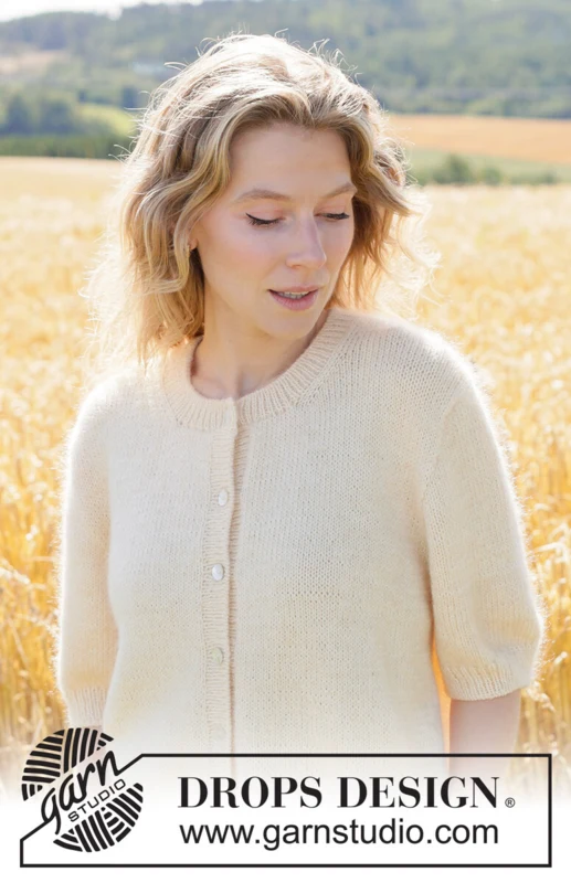 268-15 Lemon Mist Cardigan by DROPS Design