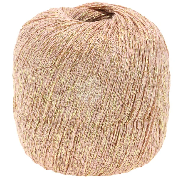 Lana Grossa Brillino 19 Rosa empolvado/Oro