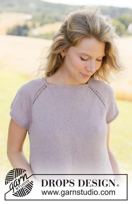 267-24 Grey Orchid Top by DROPS Design