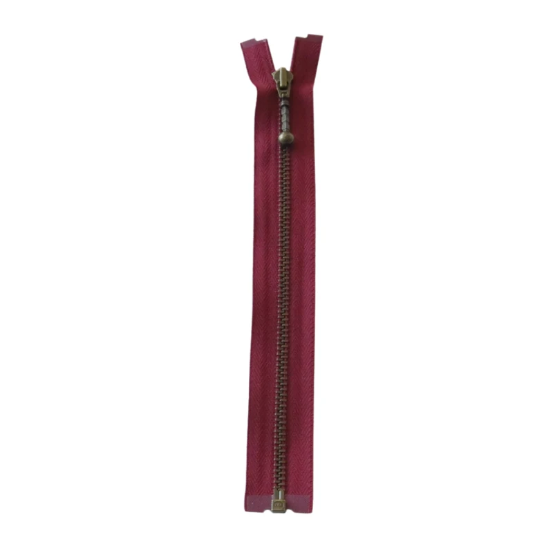 YKK Cremallera Metálica Divisible 4 mm (25-65 cm) 527 Burdeos, Latón antiguo