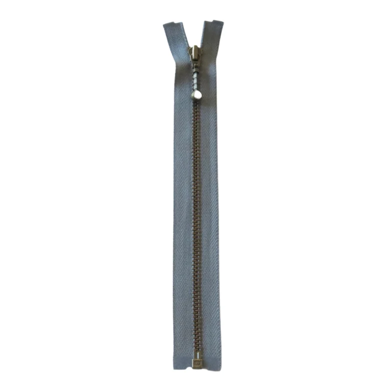 YKK Cremallera Metálica Divisible 4 mm (25-65 cm) 578 Gris, Latón antiguo