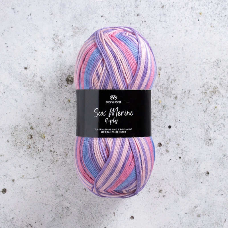 Svarta Fåret Sox Merino 4 ply 08 Pop chicle