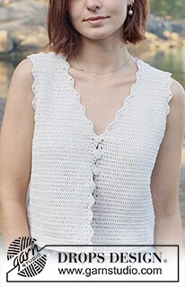 257-32 Scallop Bliss Vest by DROPS Design