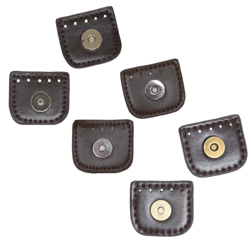 Go Handmade Cierre Magnético a Presión 4 cm Marrón oscuro con oro, plata y bronce